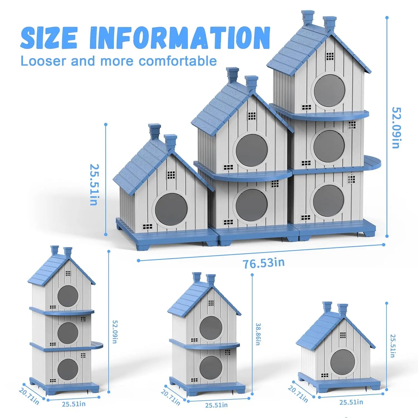 Multi-Level Waterproof Resin Cat House Condo Shelter Ventilated UV-Resistant Easy Clean for Multiple Cats, Custom