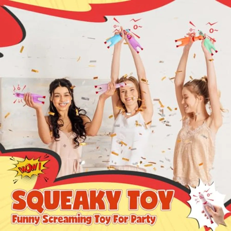50 Pcs Rubber Chickens Squeak Screaming Chicken Novelty Bulk Dog Toys for Pets Dogs Adults 6.3 Inch Light Color