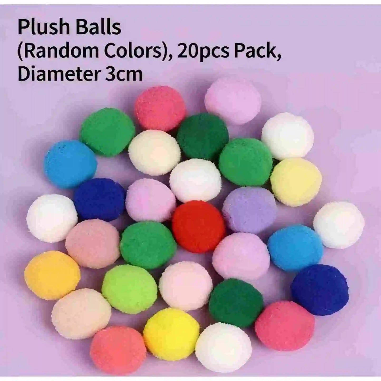 Fumoi 20-Pack Soft Plush Cat Toy Balls, 3.0cm Interactive Kitten Toys, Universal Replacement Balls Compatible with Automatic Lau