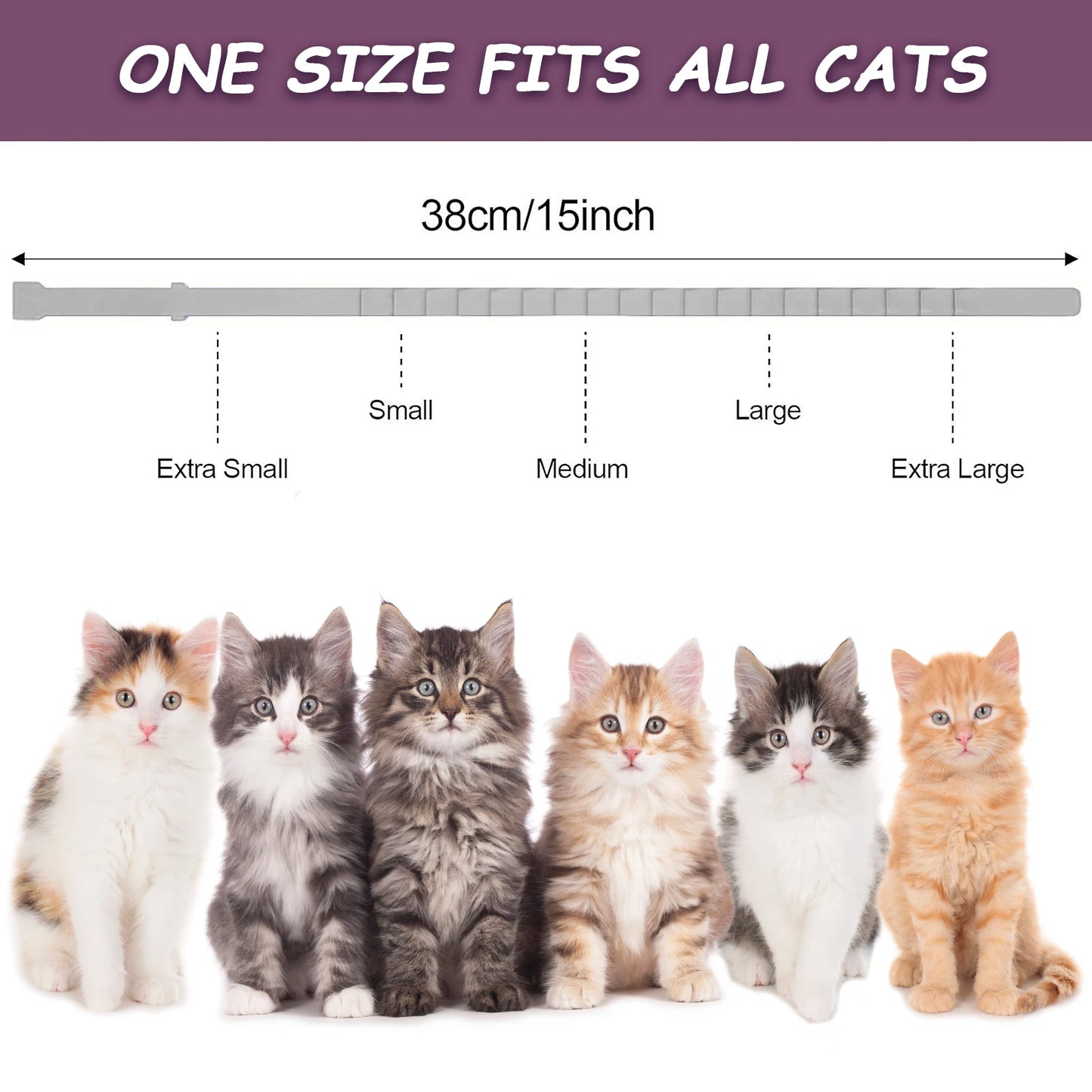 4Pcs Cat Calming Collar Calming Pheromone Collar Adjustable Comfort Cat Calm Collar Anti- Helps with Aggression for Cats