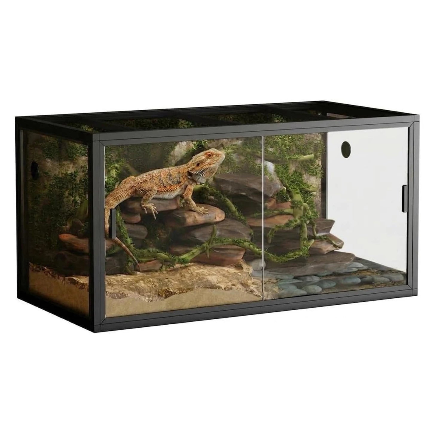 120 Gallon Lizard Tank,Large Reptile Terrarium, Front Opening Glass Enclosure,Screen Ventilation Top for Snake,Bearded Dragon