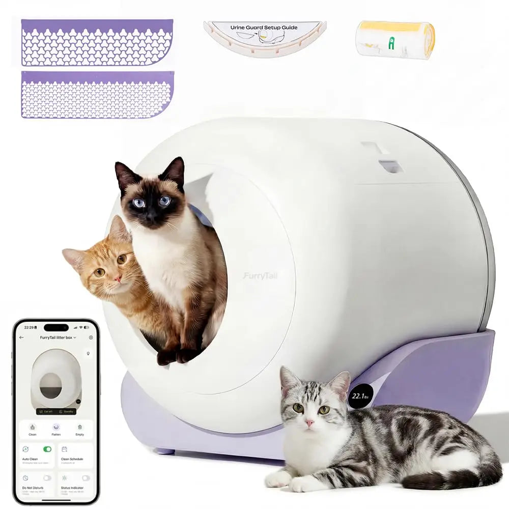 Automatic Litter Box Self Cleaning, Kitty Litter Box, Smart Safety Sensors, Advanced Odor & Leak Control, Large, Custom