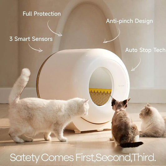 Automatic Litter Box Self Cleaning, Kitty Litter Box, Smart Safety Sensors, Advanced Odor & Leak Control, Large, Custom