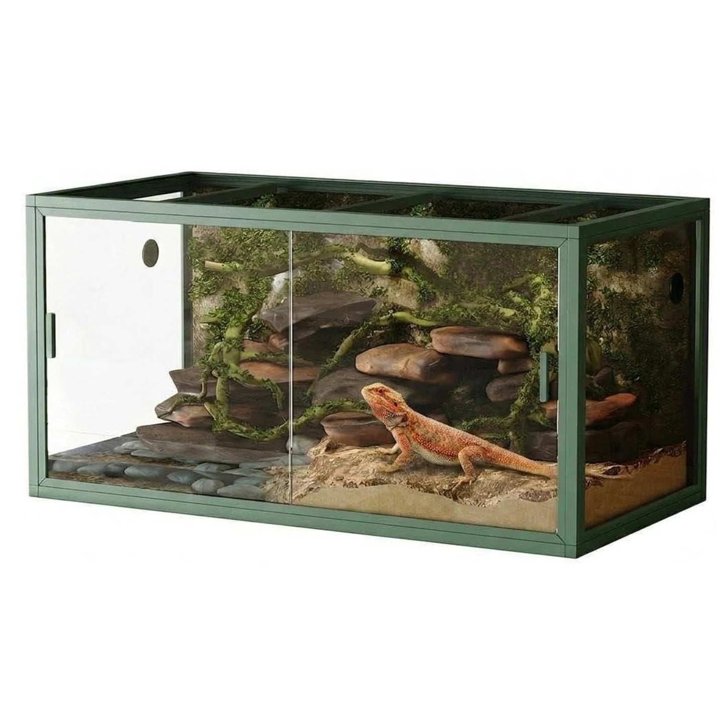 120 Gallon Lizard Tank,Large Reptile Terrarium, Front Opening Glass Enclosure,Screen Ventilation Top for Snake,Bearded Dragon