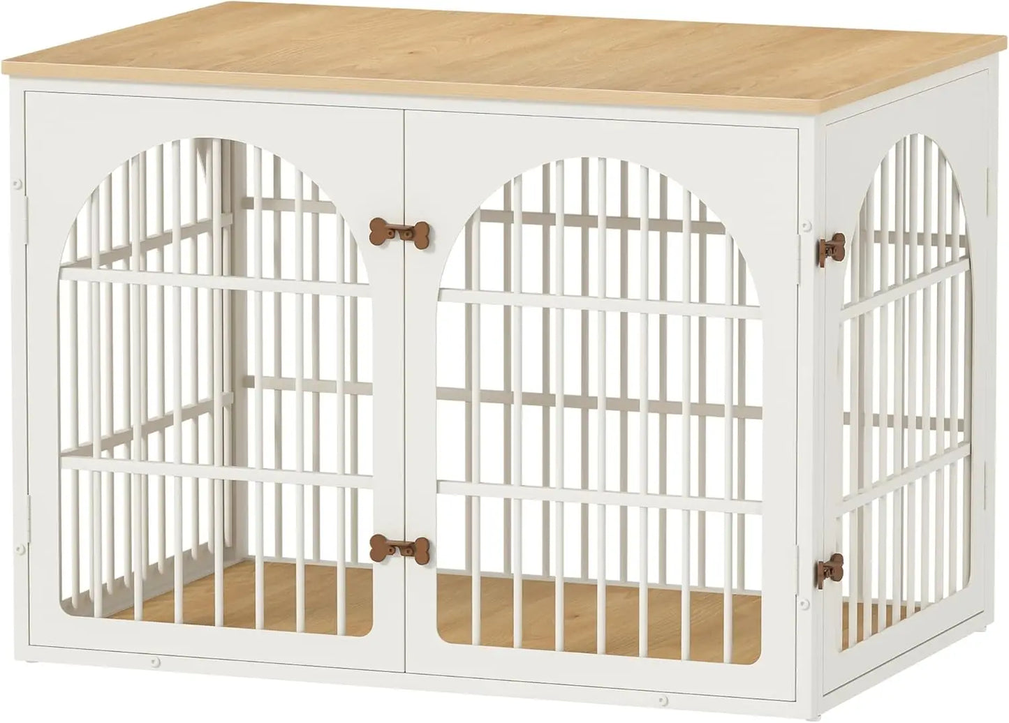 42" Heavy Duty Dog Crate Furniture for Large and Medium Dogs, Decorative Dog Kennel Indoor, Wooden Metal Dogs Cage，Customized