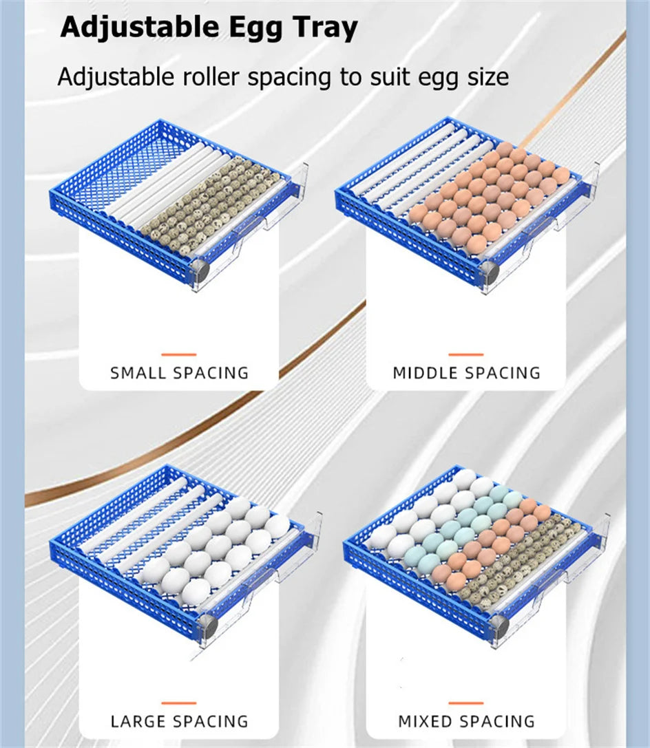 128 Egg Incubator, 80W Digital Smart Poultry Egg Incubator, Automatic Egg Turning, Temperature & Humidity Control