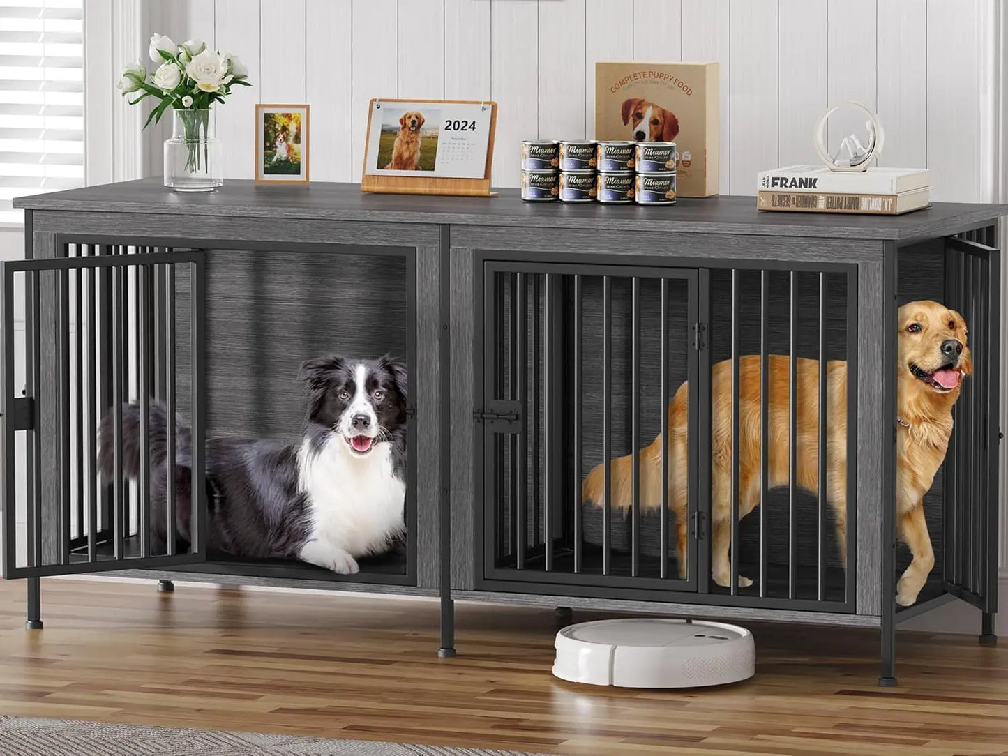 Dog Crate Furniture fo Dogs, Heavy Duty Single/Double Dog Crates for Small/Medium/Large Dogs, Dog Kennel Furniture，Customized