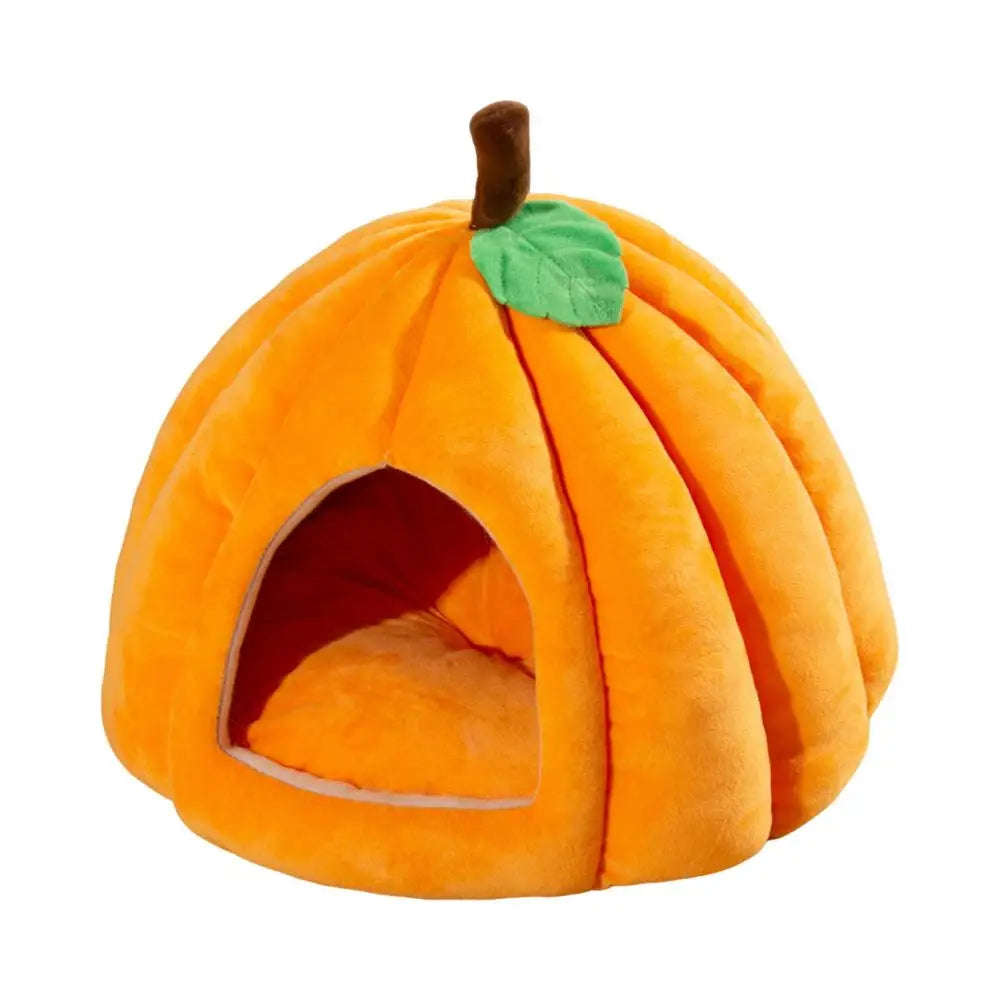 Semi-Enclosed Pet Bed For Cats Comfort Stable Anti-Slip Pumpkin Pet Bed For Small Medium Dogs Cats Semi-enclosed Pet Bed