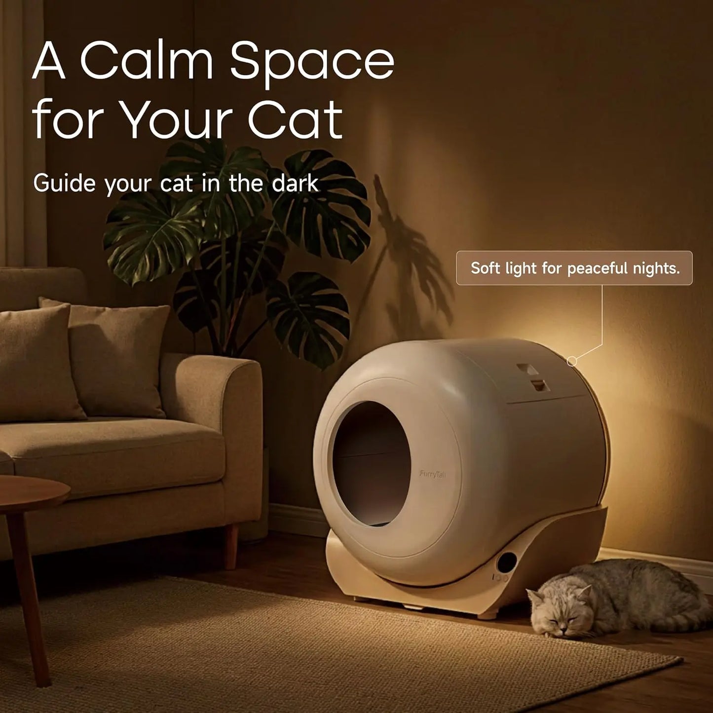 Automatic Litter Box Self Cleaning, Kitty Litter Box, Smart Safety Sensors, Advanced Odor & Leak Control, Large, Custom