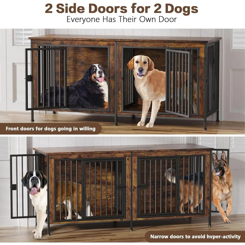 Dog Crate Furniture fo Dogs, Heavy Duty Single/Double Dog Crates for Small/Medium/Large Dogs, Dog Kennel Furniture，Customized