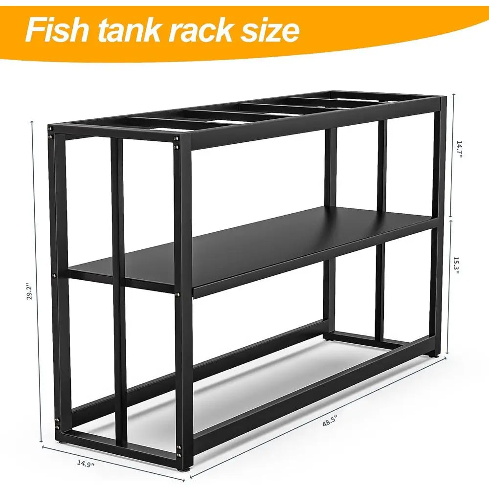 55-75 Gallon ish Tank Stand with Storage Shel, 48.5 x14.9 x 29.2 Inch Aquarium Stand, Turtle Tank, Reptile Terrariums and Breede