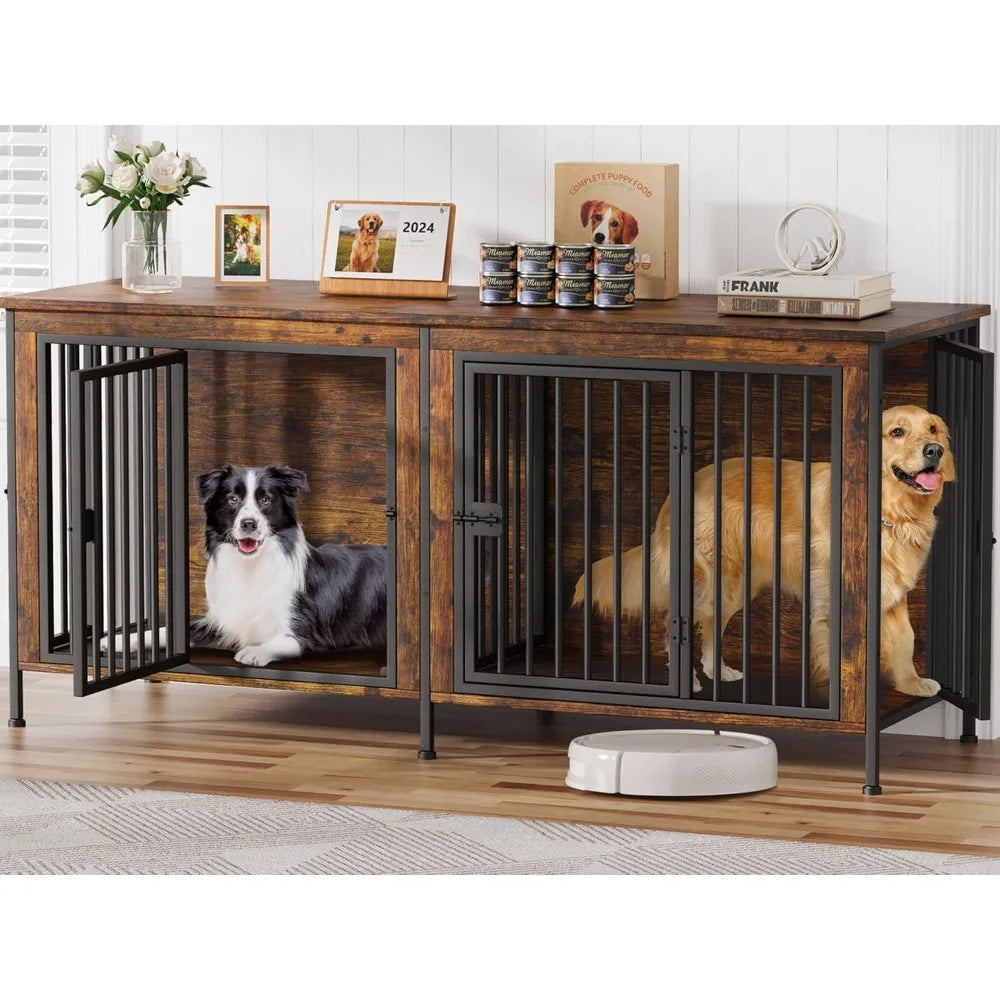 Dog Crate Furniture fo Dogs, Heavy Duty Single/Double Dog Crates for Small/Medium/Large Dogs, Dog Kennel Furniture，Customized